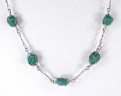 green nugget necklace 32 inches long