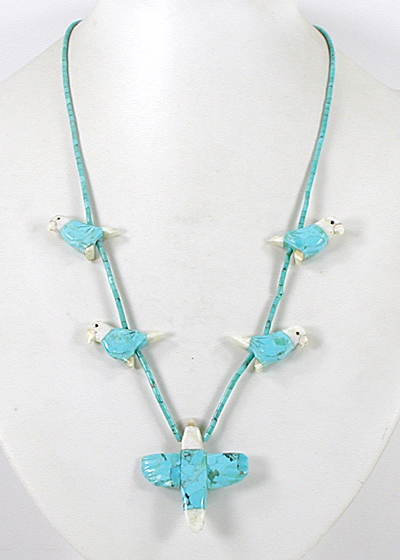 Five Birds Fetish Necklace 23 inch by artisan Matt Mitchell