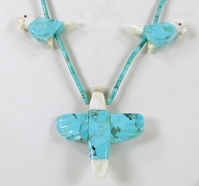 23 inch Heishi Bird Necklace by artisan Matt Mitchell