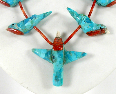 26 inch Heishi Bird Necklace by artisan Matt Mitchell