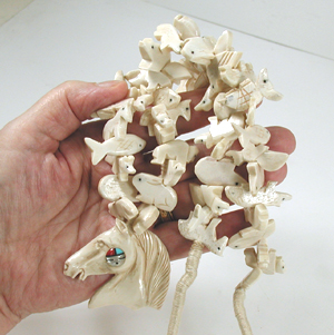 BBN192 stacked animal fetish necklace 32 inch