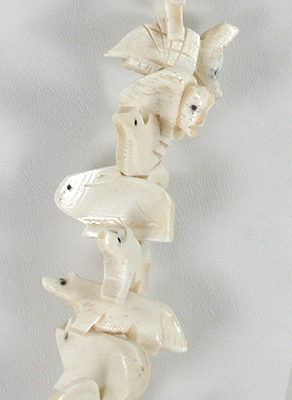 BBN192 stacked animal fetish necklace 32 inch