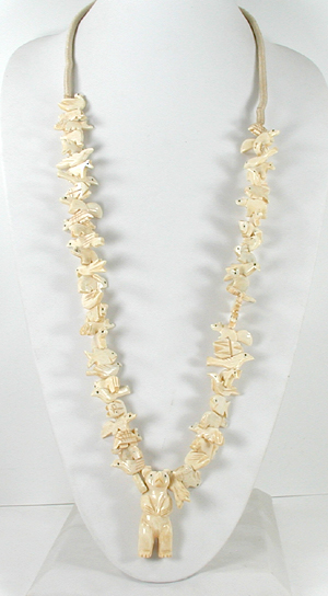 BBN194 stacked 61-animal fetish necklace 34 inch