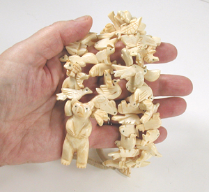 BBN194 stacked animal fetish necklace 34 inch