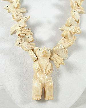 BBN194 stacked animal fetish necklace 34 inch