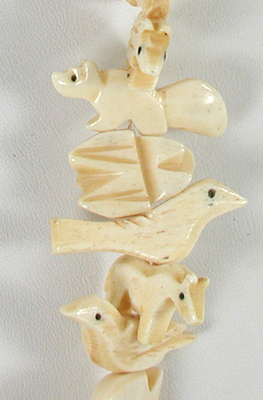 BBN194 stacked animal fetish necklace 34 inch