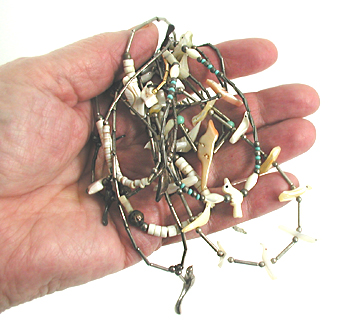 lot of ten bird fetish necklaces