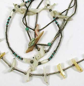 lot of ten bird fetish necklaces