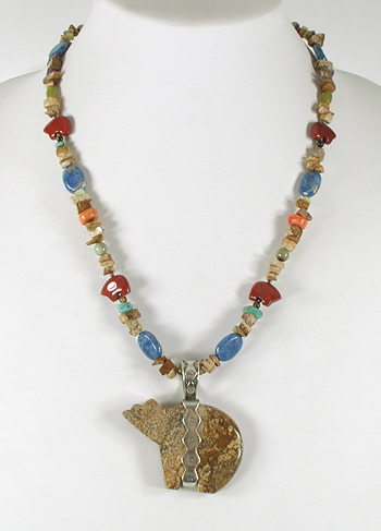 colorful Carolyn Pollack Bears treasure necklace adjustable 17 to 21 inches