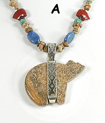 colorful Carolyn Pollack Bears treasure necklace adjustable 17 to 21 inches