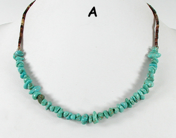 Turquoise Nugget Necklace with pen shell heishi