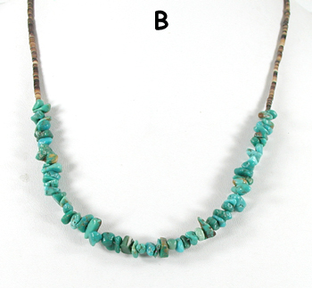 Turquoise Nugget Necklace with pen shell heishi