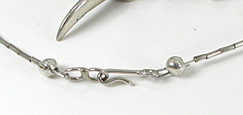 Liquid Sterling Silver and Turquoise Claw Necklace 19 inches long