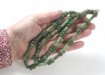 two-strand turquoise bead necklace 17 inches long