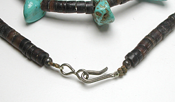  Turquoise Nugget and Heishi Necklace 23 inches long