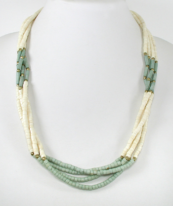 four-strand heishi necklace 23  inches long
