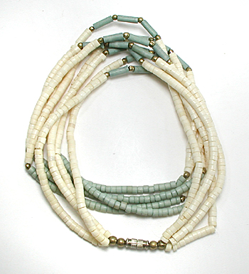 four-strand heishi necklace 23  inches long