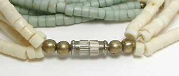 four-strand heishi necklace 23  inches long