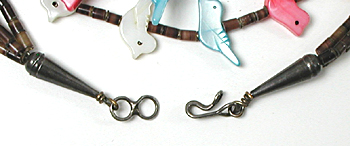 Three Strand Birds fetish necklace 21 inches long