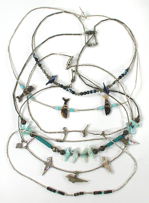 Six single strand  Necklaces approximately 16 inches long