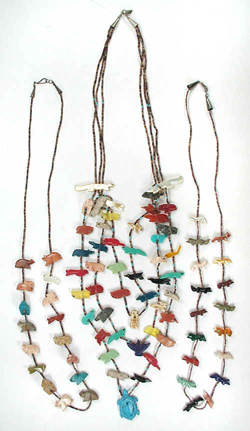 Three single strand Animal Necklaces approximately 16 inches long