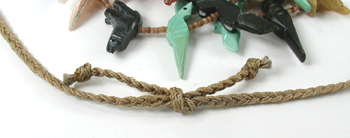 3-Strand Mixed Animal Necklace with shell heishi 25 1/2 inches long