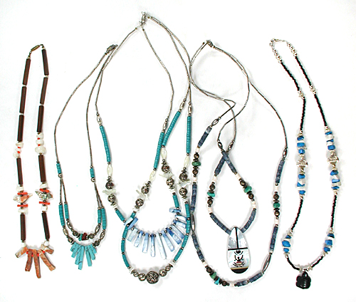 lot of five 20 to 24 inch necklaces