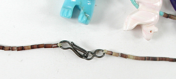 colorful 19 bears and heishi necklace 30 inches long