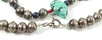 18  turquoise bears and beads necklace 30 1/2 inches long