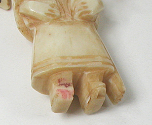 Stacked bone animals necklace 32 inches long with matching earrings