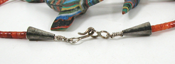 rainbow calsilica 27 inch Heishi hummingbird Necklace by Anglo artisans Matt and Stephanie Mitchell