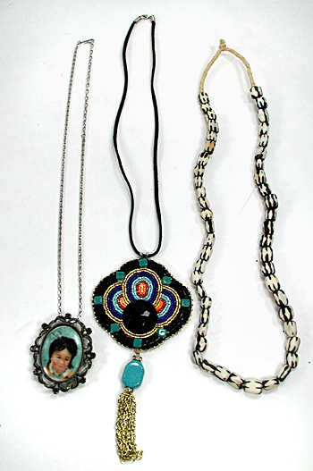 lot of three bargain necklaces, no missing or broken pieces