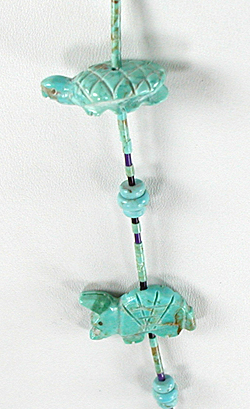 turquoise animal necklace 27 inches long