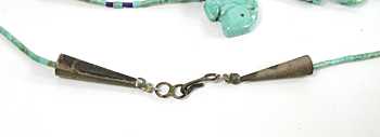 turquoise animal necklace 27 inches long