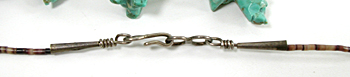 turquoise and heishi Bear Necklace 28 inches long