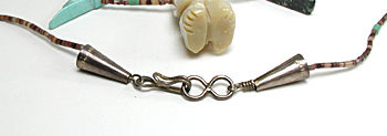 mixed stone animals and heishi necklace 29 inches long