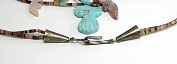 two strand mixed stone animals and heishi necklace 29 inches long