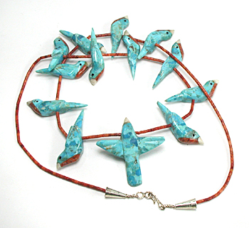 26 inch heishi Songbird necklace by  artisan Matt Mitchell