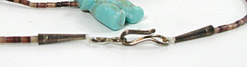 turquoise animal necklace 25 inches long