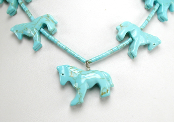 turquoise animal necklace 16 inches long