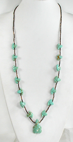 turquoise animal necklace 34 inches long