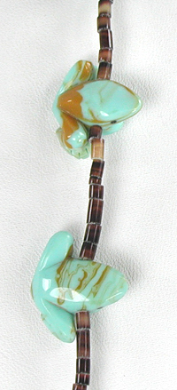 turquoise animal necklace 34 inches long