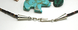 colorful bears and heishi Necklace 30 inches long
