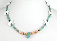 white marble bear pendant on colorful bead necklace 22 inches long