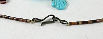 mixed stone animals and heishi necklace 29 1/2 inches long