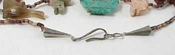 mixed stone animals and heishi necklace 28 1/2 inches long
