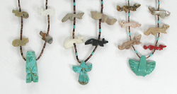 lot of three mixed stone animal and heishi necklaces