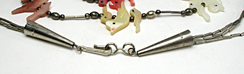 3-strand shell birds necklace 24 1/2 inches long