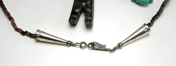 mixed stone animals and heishi necklace 29 1/2 inches long