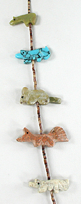 mixed stone animals and heishi necklace 28 inches long